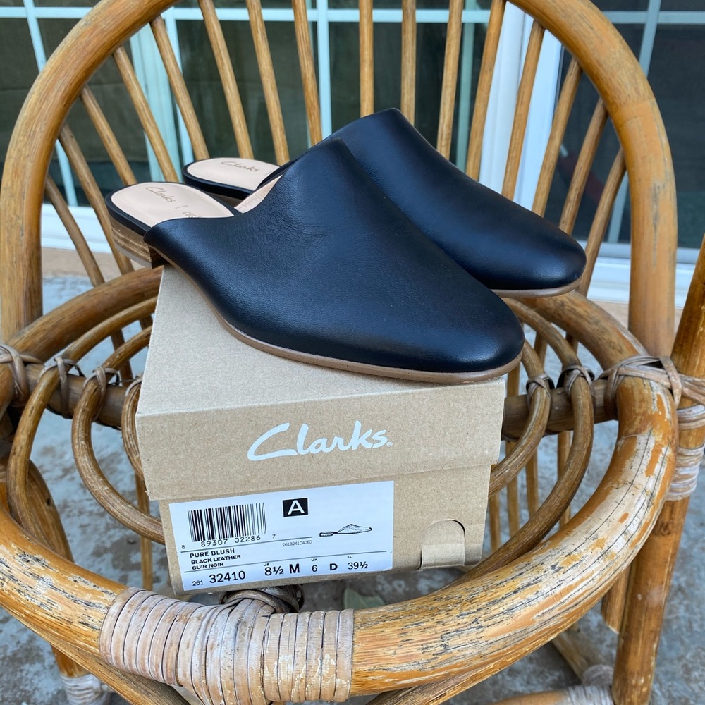 Clarks Pure Blush Black Leather